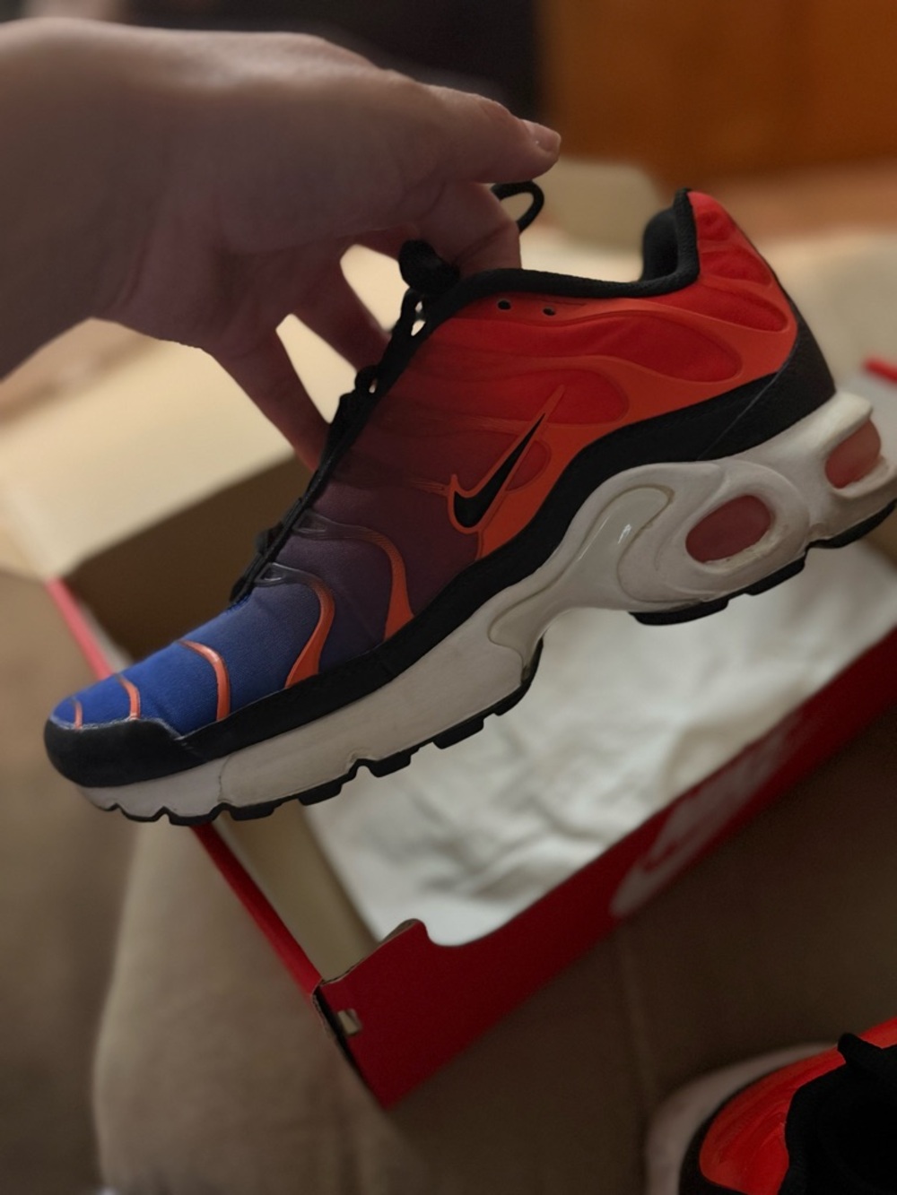 Nike Gradient Orange and Blue Air Max Plus Sneakers